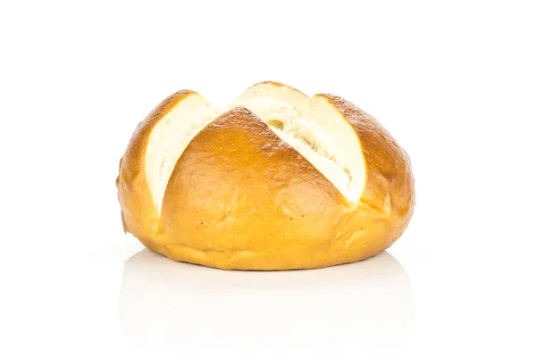 Баварский Булочка Хлеба Изолированы Белом Фоне Один Свежий Хлеба — стоковое фото