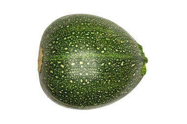 Bir yuvarlak kabak flatlay beyaz arka plan üzerinde taze yaz squas izole.