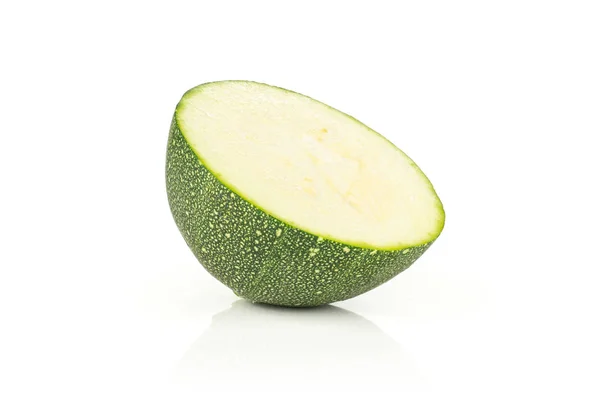 Een Ronde Courgette Gesneden Helft Geïsoleerd Een Witte Achtergrond Frisse — Stockfoto