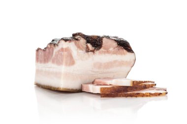 Üç grup İngilizce pastırma beyaz izole tek parça dilimler