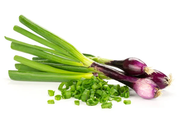 Fresh Raw green spring onion isolated on white — Stock Photo, Image