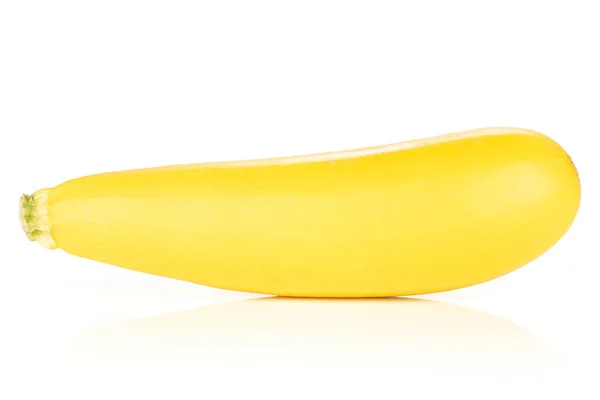 Une Courgette Jaune Crue Entière Fraîche Isolée Sur Blanc — Photo