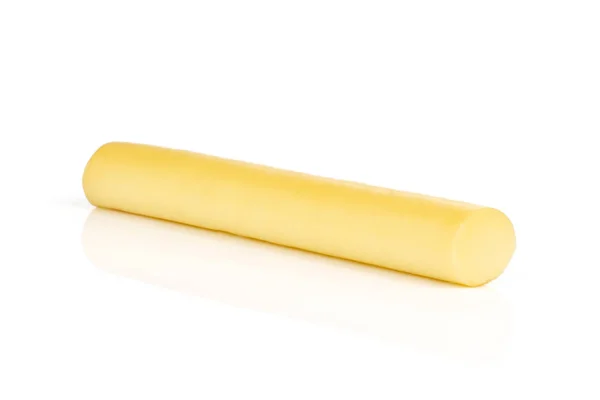 One Whole Smoked Slovak String Cheese Stick Isolated White Background — Stock Photo, Image