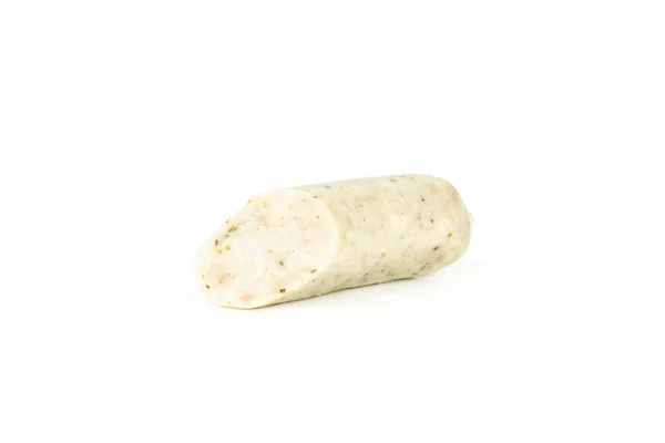 One Half Bavarian White Sausage Isolated White — Stock Photo, Image