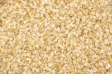 Sürü tamamen düz ham izole yulaf flatlay haddelenmiş