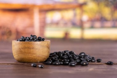 Ham siyah kaplumbağa fasulye sepeti ile