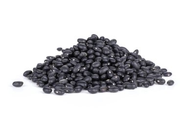 Raw black turtle beans isolated on white clipart