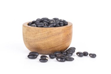 Beyaz izole ham siyah kaplumbağa fasulye