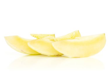 Beyaz izole taze çizgili pepino kavun