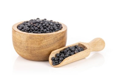 Black lentils beluga isolated on white clipart