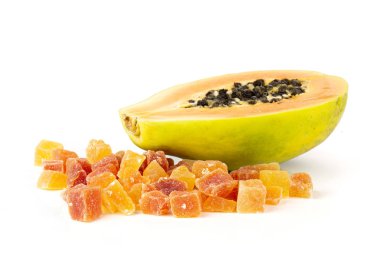 Dry papaya isolated on white clipart