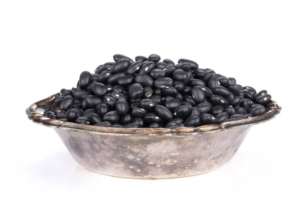 Raw black turtle beans isolated on white — Stock Photo, Image