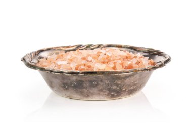 Pembe Himalaya tuz kristallerinin beyaz izole