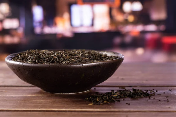 Siyah çay earl restoran ile gri — Stok fotoğraf