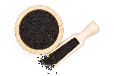 Beyaz izole siyah kimyon tohumu