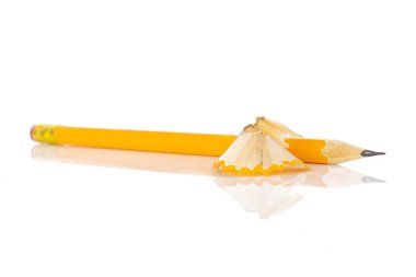 Beyaz izole sarı basit kalem