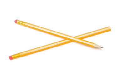 Yellow simple pencil isolated on white clipart