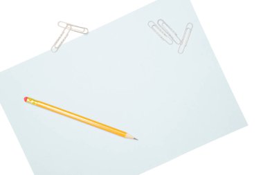 Beyaz izole sarı basit kalem