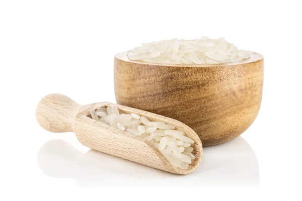 Arroz de jazmín blanco aislado sobre blanco — Foto de Stock