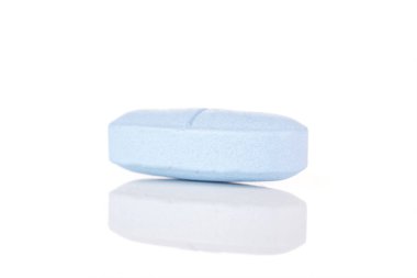 beyaz izole mavi tıbbi ilaçlar