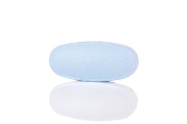 beyaz izole mavi tıbbi ilaçlar