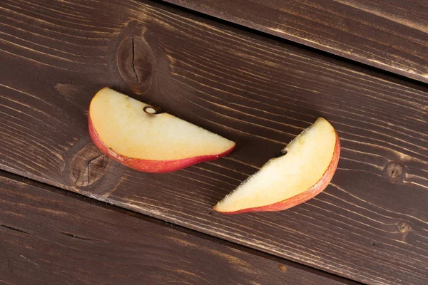 Anjou red pear on brown wood — Stock Photo, Image