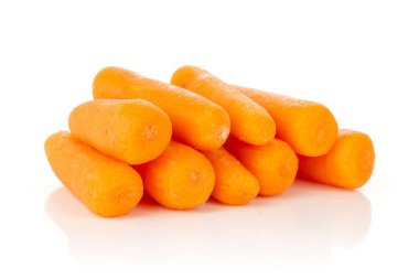 Peeled baby carrot isolated on white clipart