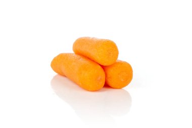 Peeled baby carrot isolated on white clipart