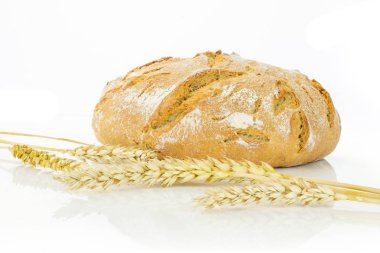 Çavdar buğday ekmeği beyaz izole