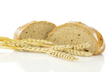 Çavdar buğday ekmeği beyaz izole