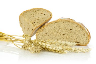 Çavdar buğday ekmeği beyaz izole