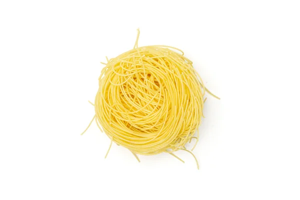Engelshaar Pasta isoliert auf weiß — Stockfoto
