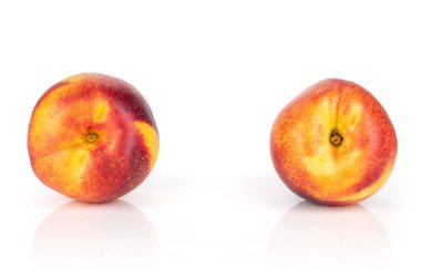 Beyaz üzerinde izole taze kırmızı nektarin