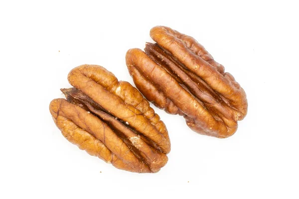 Fresh pecan nut isolated on white — Stock Photo, Image