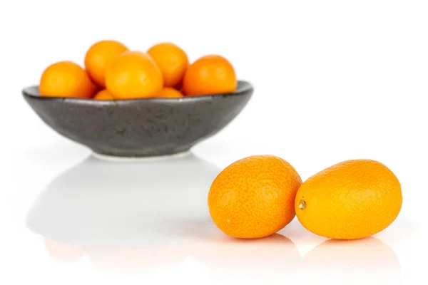 Fresh orange kumquat isolated on white — Stock Photo, Image