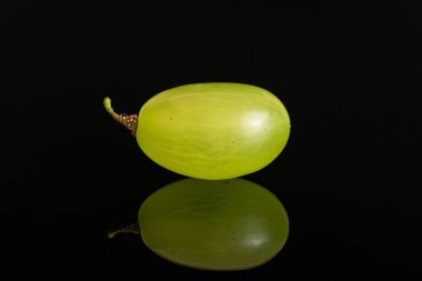 Taze yeşil üzüm siyah cam izole