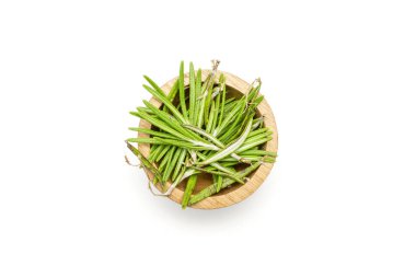 Taze biberiye bitkisi beyaz izole