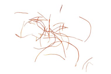 Kırmızı biber iplikleri beyaz izole