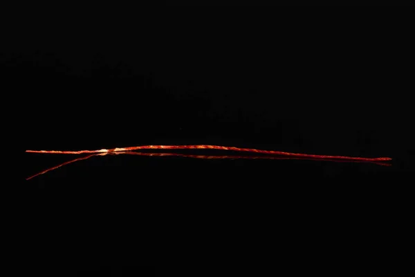 Red chili threads isolated on black glass — Stock Photo, Image