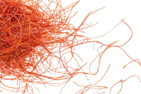 Red chili threads isolated on white