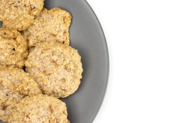 Yulaf ufalanmış bisküvi beyaz izole