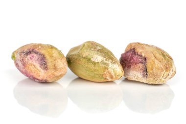 Yeşil tuzlu antep fıstığı beyaz izole