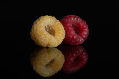 Taze hyalayan ahududu siyah cam izole