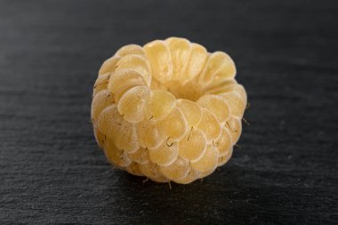 Gri taş üzerinde taze hyalayan ahududu