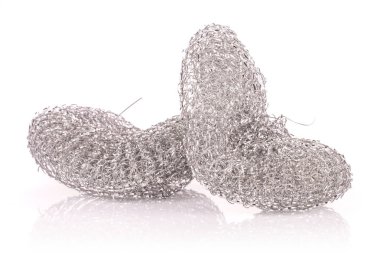 Mutfak temizleme süngeri beyaz izole