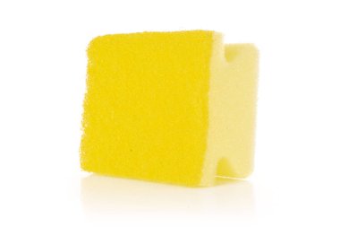 Mutfak temizleme süngeri beyaz izole