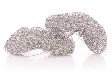 Mutfak temizleme süngeri beyaz izole