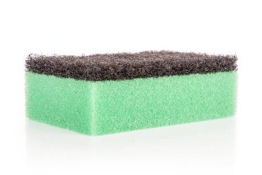 Mutfak temizleme süngeri beyaz izole