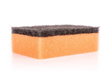 Mutfak temizleme süngeri beyaz izole