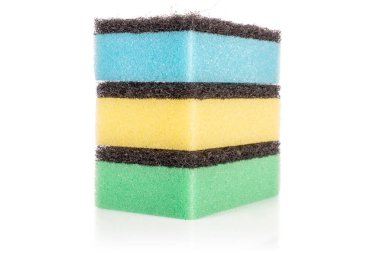 Mutfak temizleme süngeri beyaz izole